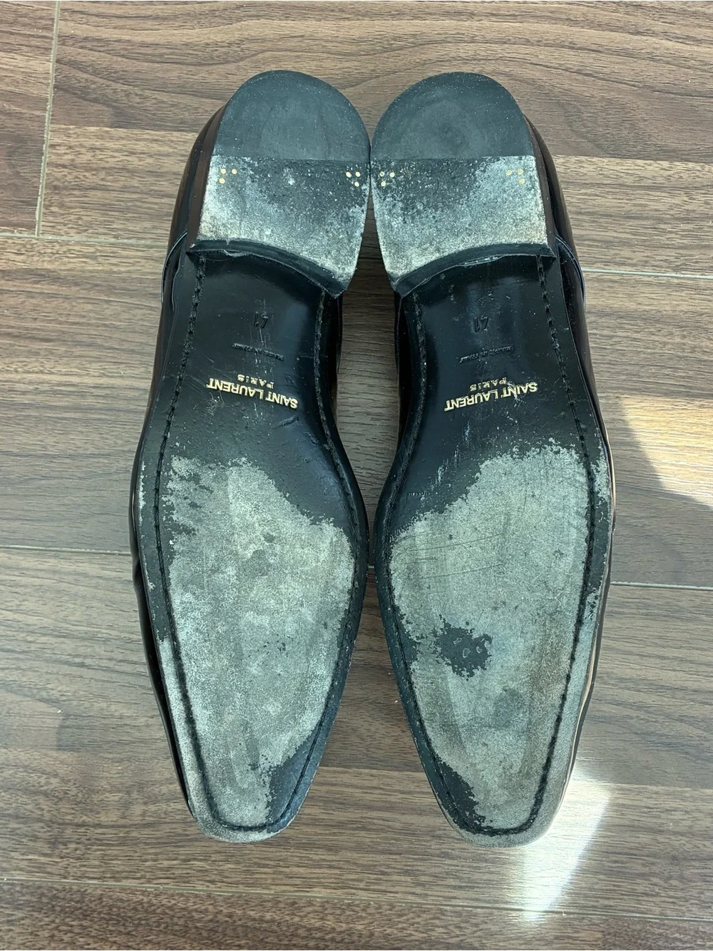 Saint Laurent Men’s Gabriel Derby, Size 41, Patent Leather